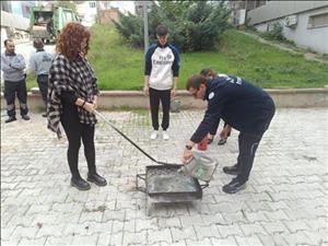 Yangın Eğitimlerine Bölüm Öğrencilerimizden Destek